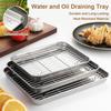 Stainless Steel Baking Tray With Removable Cooling Rack Set Non-stickBBQ Pan Tray Plate Oven Rack Cooking Roasting Dish
