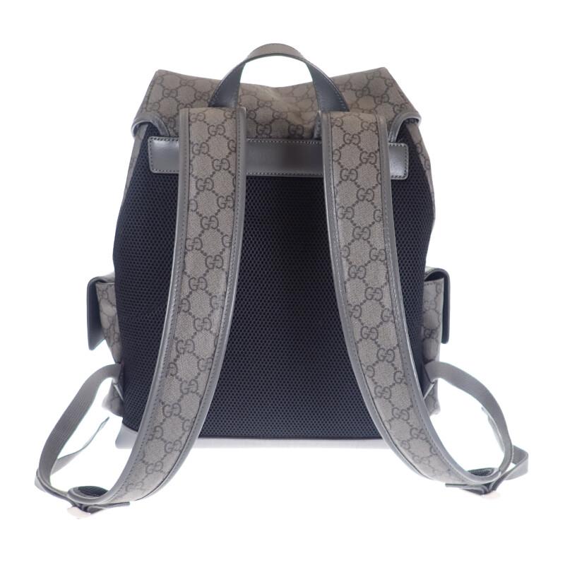 Gucci 598140_FABHU_8863 Backpack Â· Daypack Gray/black GG Supreme Canvas Mens