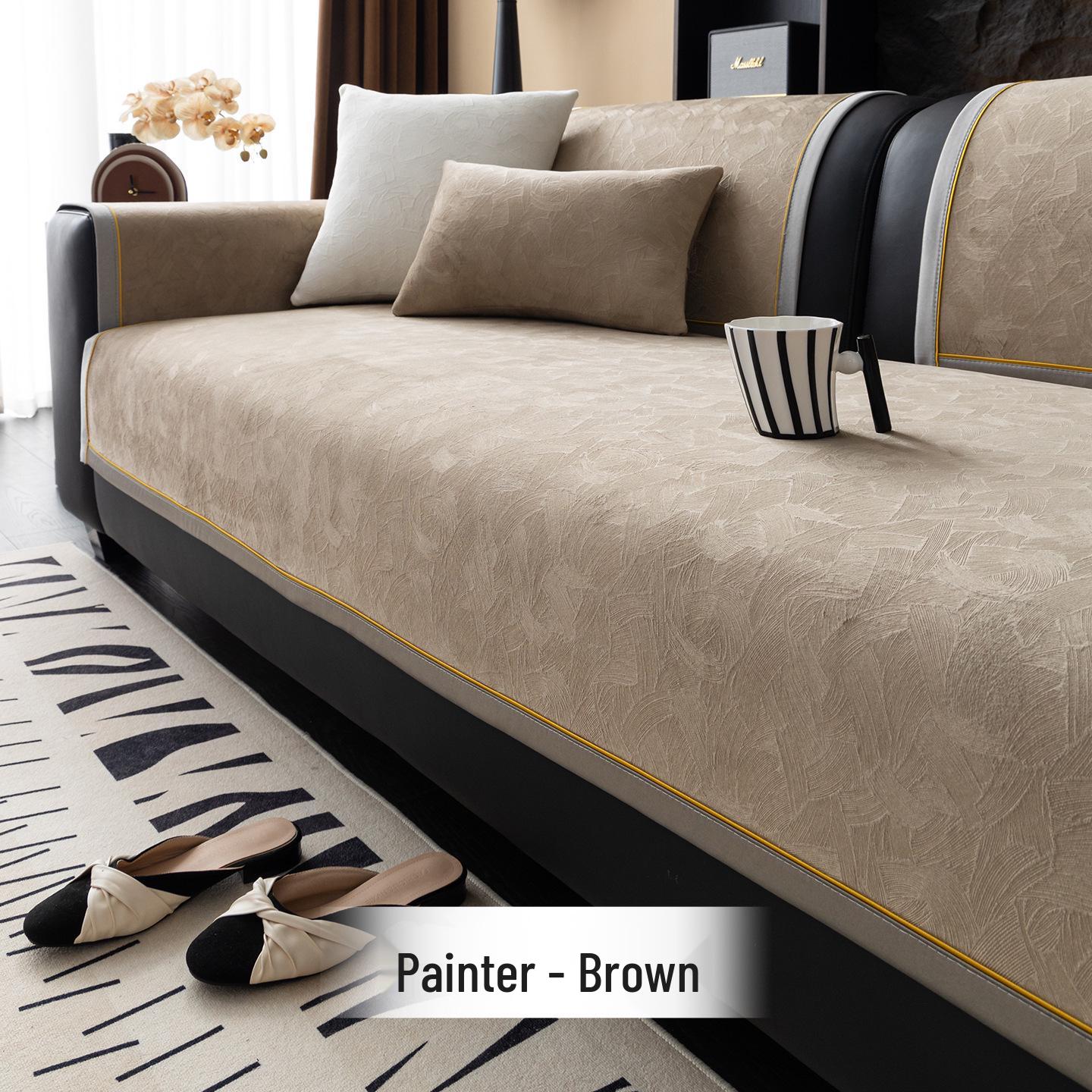 2026 Ретро Стиль Люкс Всесезонная Нескользящая Кожаная Подушка для Дивана 70x70 cm 1690₽