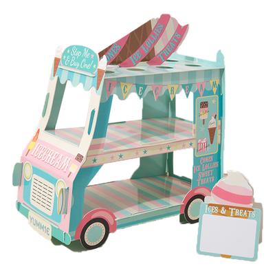 Cartoon Auto Kuchenständer Desserttisch DIY Einwegpapier Hochzeit Geburtstagsfeier Dekoration