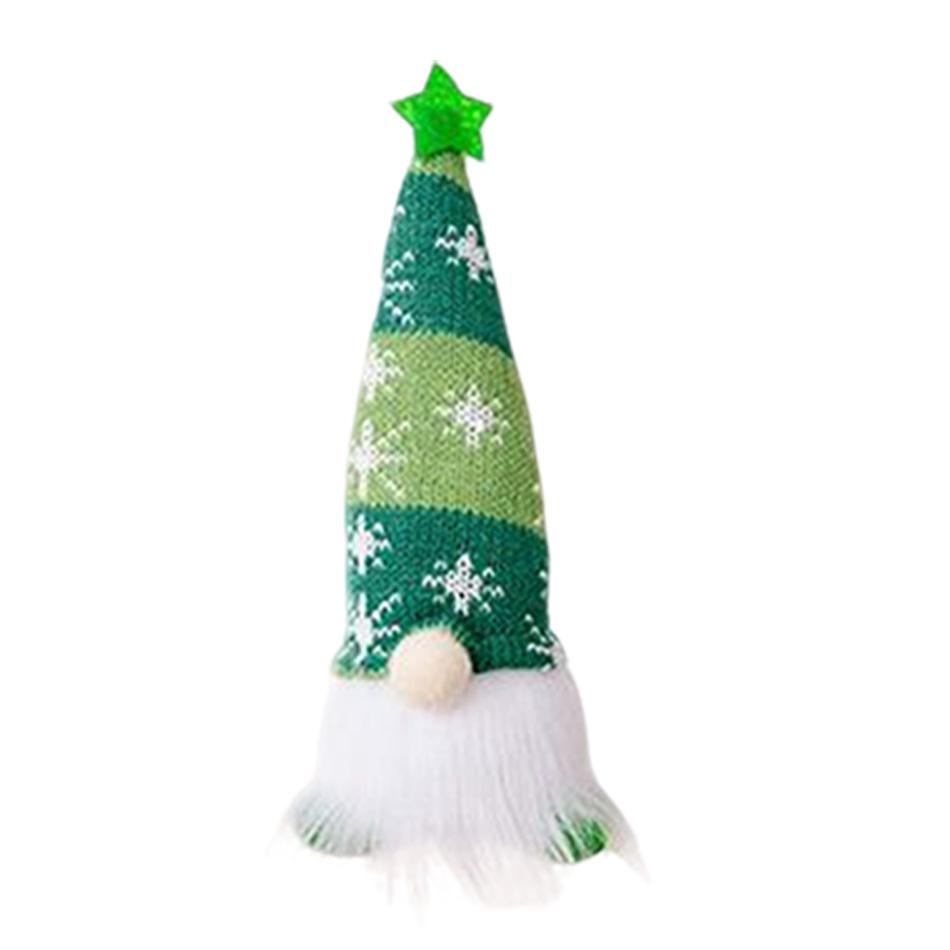 Kerst Gezichtloze Pop Kabouter Ornamenten LED Licht Pluche Breiwerk Boomhanger Kerstversieringen voor Thuis Kinder Cadeau