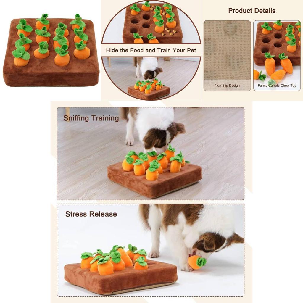 Plush Carrot Dog Interactive Toy For Stress Relief And Chewing Fun