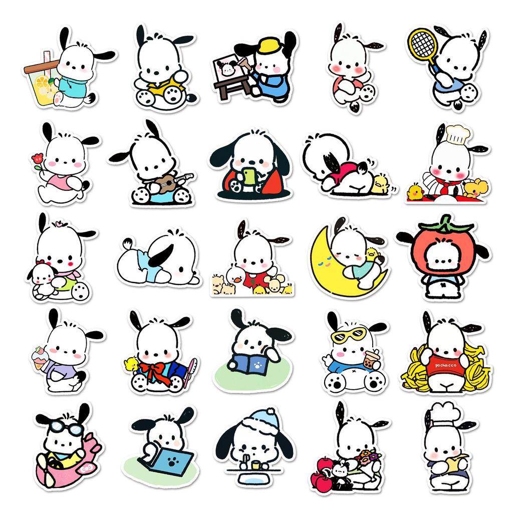 50 Pcs Pochacco Stickers Cartoon Japanese Anime Cute Merchandise for Water Bottles, Stationery, and Planners