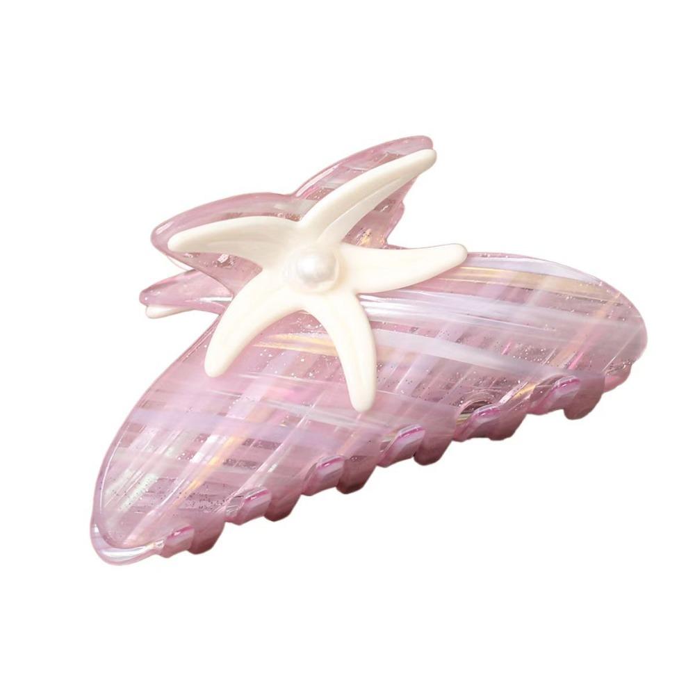 Colorful Starfish Hair Grab Large Acrylic Shark Clip Cute Pearl Hair Claw Back Head