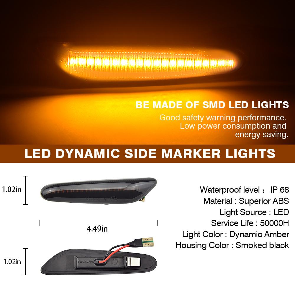Indicatori di Direzione LED Lampeggianti Sequenziali Luci di Posizione Laterali Per BMW E60 E61 E90 E91 E87 E81 E83 E84 E88 E92 E93 E82 E46 Serie 1 3 5