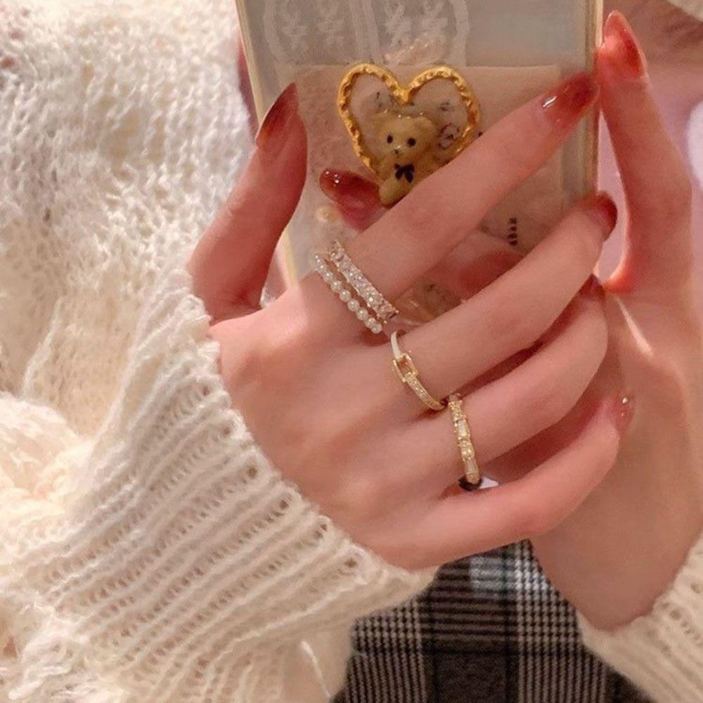 

Light Luxury Bowknot Ring Adjustable Open Ring Unique Finger Ring Best Friend