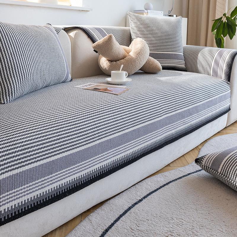 Cotton and Linen Sofa Cushions, Non-slip, High-end Sofa Covers, All-inclusive, Simple Thickened Cushion Cover, Universal for All Seasons