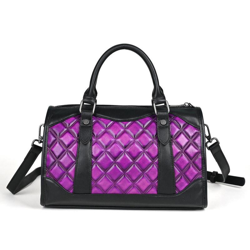 

Сумки через плечо из натуральной кожи для женщин, модные сумки, винтажный дизайн, сумка через плечо, кошелек 30cm*20cm*10cm фиолетовый