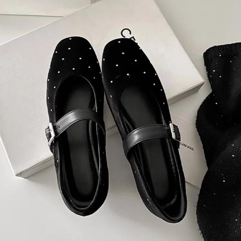 

Кристальные Массивные Женские Лоферы Туфли Неглубокие Туфли на Среднем Каблуке Весенние Элегантные Туфли-Лодочки 2025 Дизайнерские Платье Zapatillas De Mujer 35 чёрный