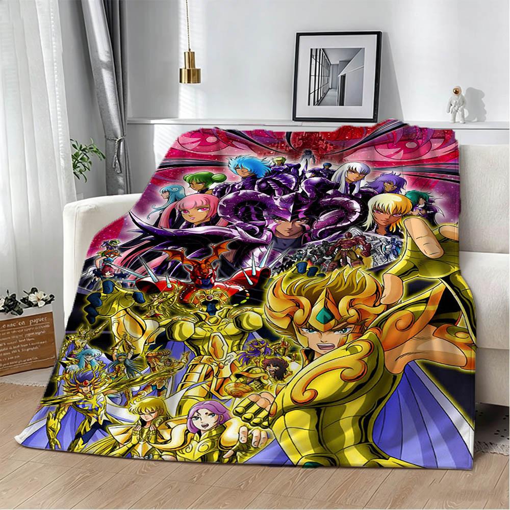 3D S-Saint S-Seiya Japan Anime Cartoon Flannel Blanket Soft Throw Blanket Art For Home Decor Bedroom Bed Sofa Picnic Fans Gifts