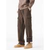 Winter Kord Sweatpants Herren Taschen Fleecefutter Cargohose Warm Lässig Locker Gerade Hose