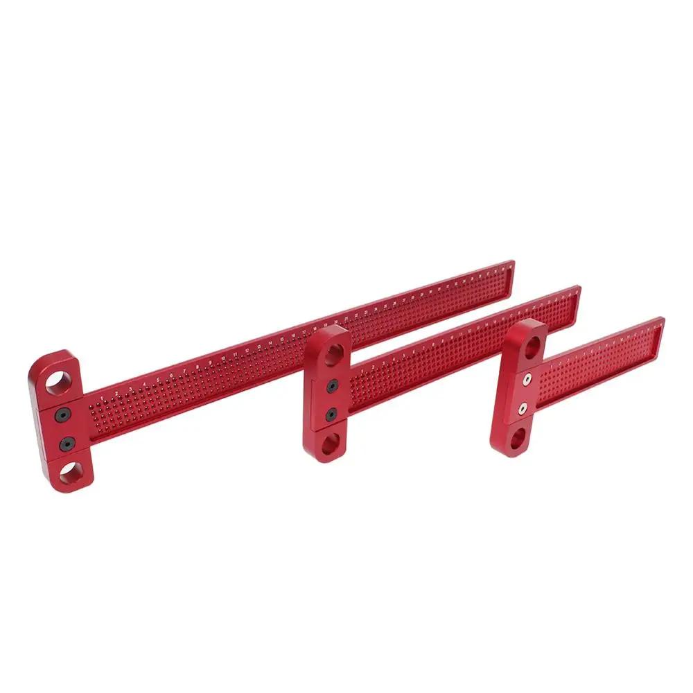 Woodworking Scribe 60-400mm T-type Ruler Hole Scribing Ruler Aluminum Alloy Line Drawing Marking Gauge DIY Measuring Tools