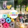 24Pcs High Quality Silicone Wine Glass Markers Reusable Flower Shape Drink Marker Bands Colorful Wine Glass Charms Home Use