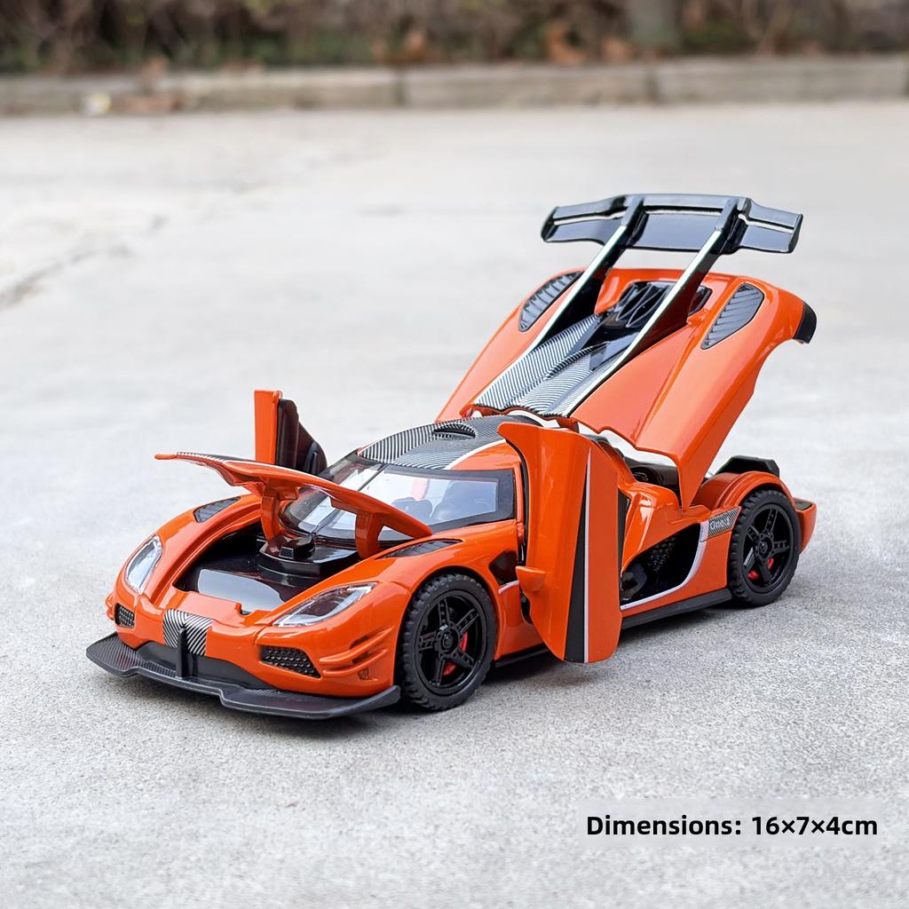 Koenigsegg One1 Alloy Car Model Realistic Supercar Sound Light Return Toy Car Display Piece High Quality Collectible Model