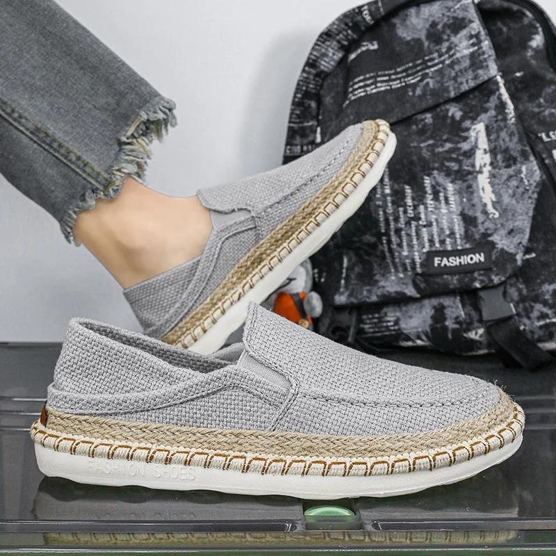 Fisherman's Slip-on Cloth Shoes Men Loafers Summer Slippers Flats Lazy Shoes Size 39-44