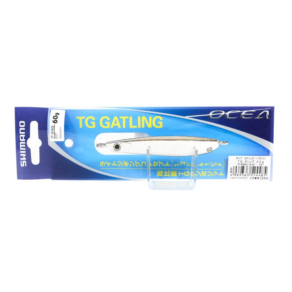 Shimano Ocea Stinger Butterfly TG Gatling Metal Full 01T Lure Jig, 73mm, 60g, Silver, JT-806Q