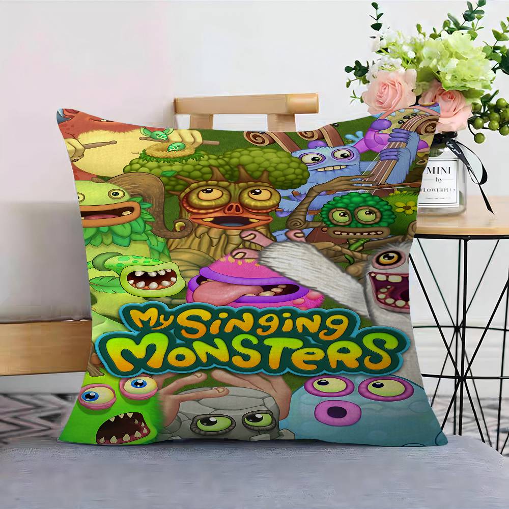 Game My Singing Monsters Office Cushion Pillowcase Car Cushion Cover45X45CM Lumbar Pillowcase Sofa Pillowcover