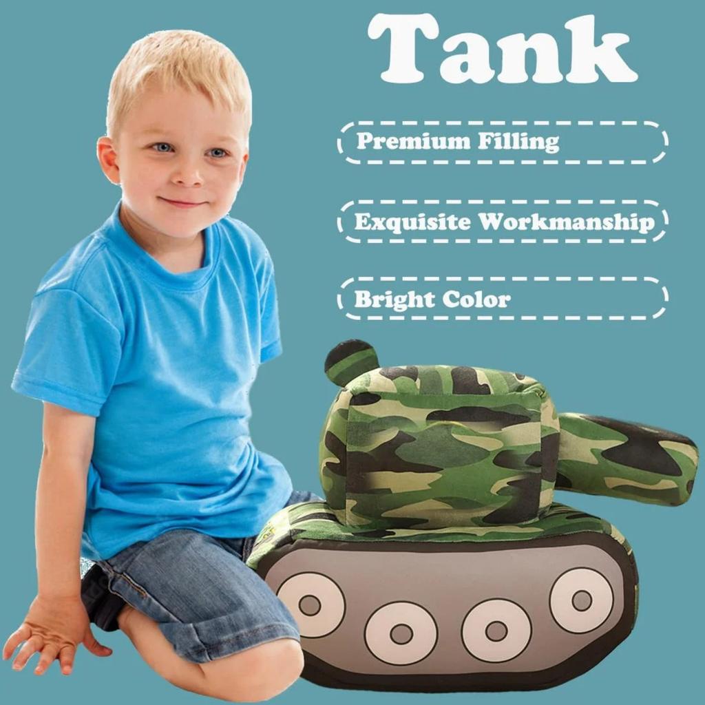 Tank Car Plush Pillow Cartoon Camouflage Tank Stuffed Truck Toy Simulation Tank Plush Doll Gifts