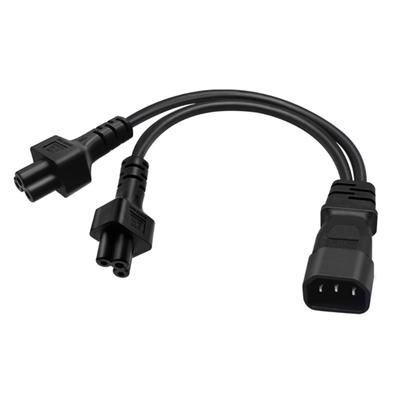 3-poliger IEC320-C14 Stecker auf IEC320-C5+C5 Buchsen Adapterkabel Y-Splitter Stromversorgung Konverterkabel Leitung