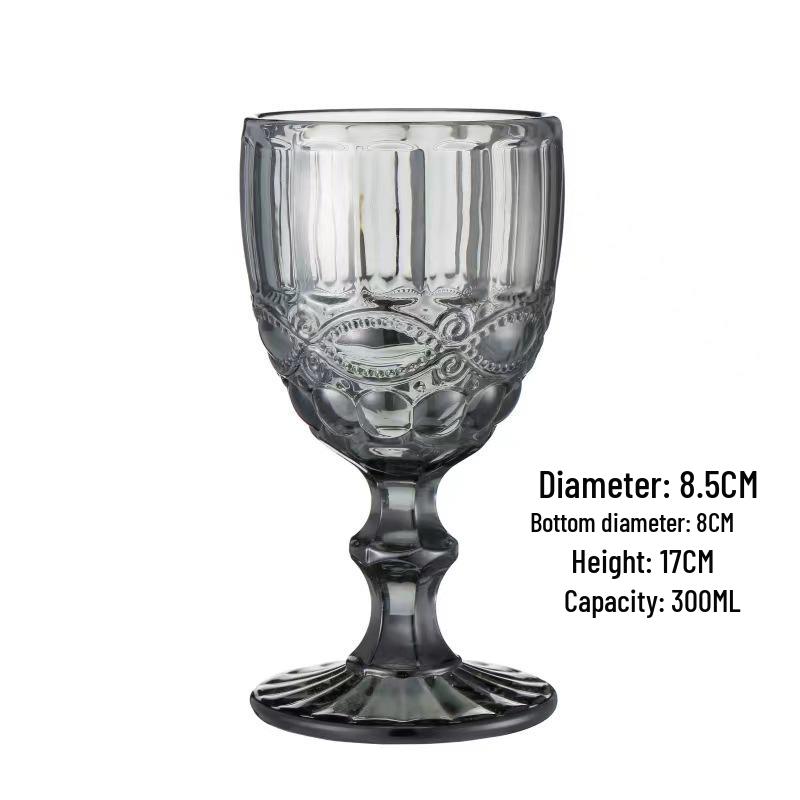 Vintage geprässter Rotweinglas - Elegantes dickes Glas für Hochzeiten & Dekoration