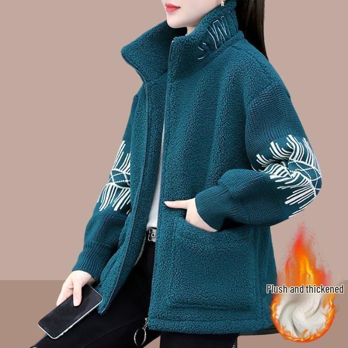 Stylish Double-Sided Coral Fleece Alpaca Wool Hoodie Jacket for Autumn/Winter