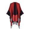 Versatile Warm Tassel Plaid Shawl Cape Blanket for Autumn and Winter