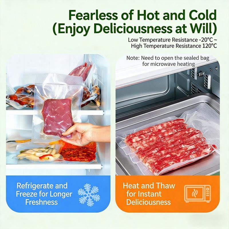 Vacuum Seal Bags Multipurpose Leakproof Food Storage Bags 100Pcs Household Fresh-Keeping Seal Bag