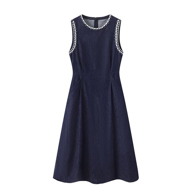 French sleeveless vest denim dress women's new summer retro high-end loose and thin skirt