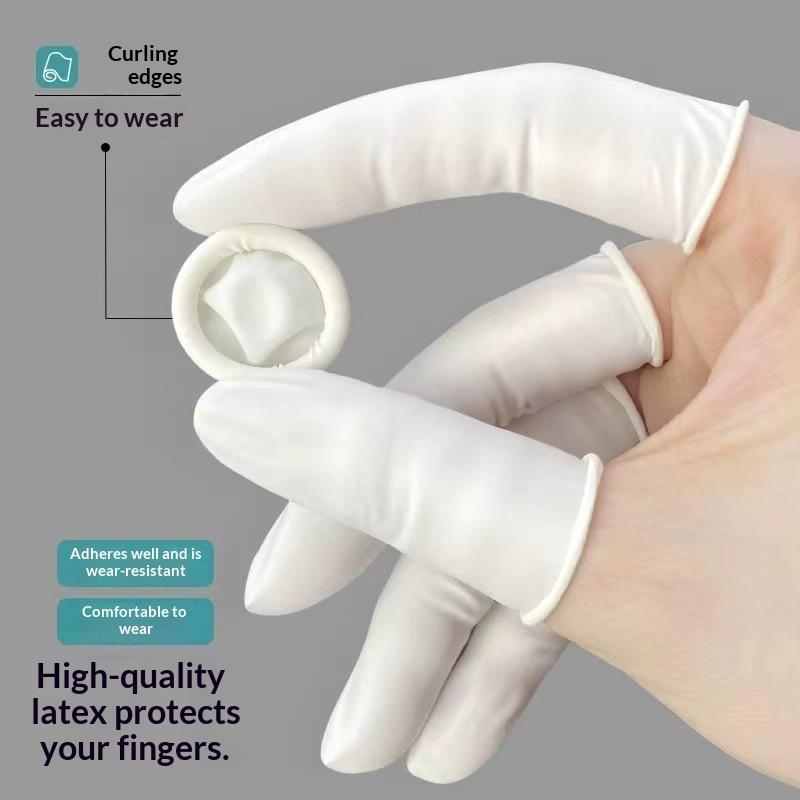 Dediles Desechables de Látex Antiestáticos Antideslizantes 10-300 Piezas Cubiertas Protectoras Blancas para Reparación Electrónica Fabricación de Joyería