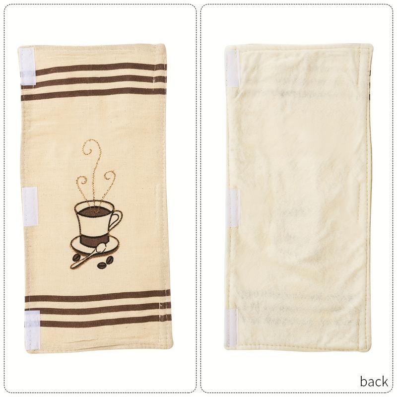 Microwave Door Cloth Protector 3pcs Coffee Bean Pattern Refrigerator Handle Protective Cover Kitchen Appliance For Preventing