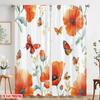 2pcs,2D Plane Printing Pattern Curtains Butterfly Bliss 100% Polyester (without Rod) Holiday Use for Bedroom, Living Room,