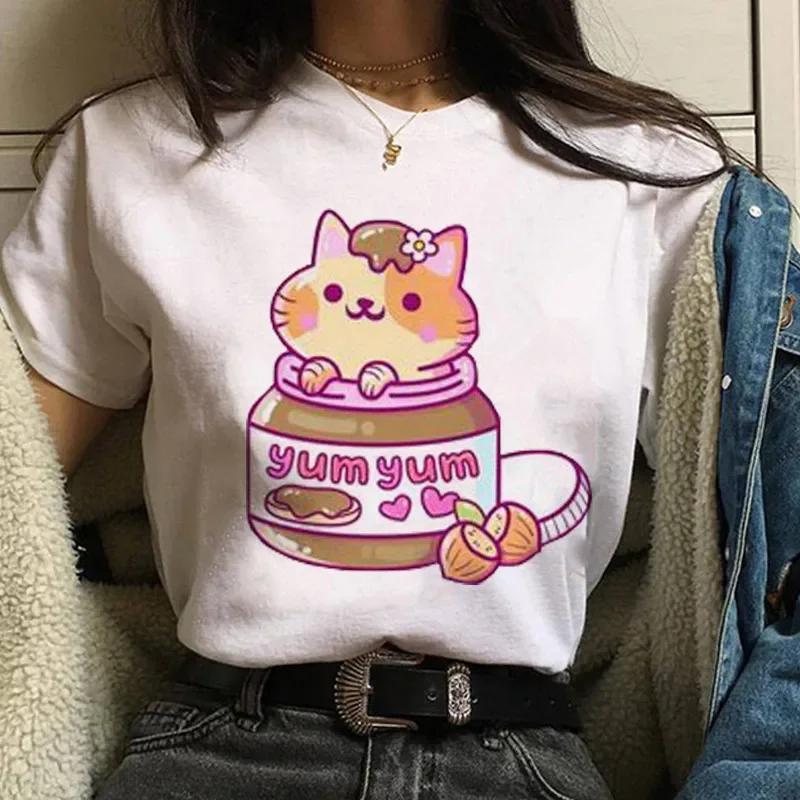 90s Nutella Print Graphic Womens Tshirt Fashionable Harajuku Tshirt Cute Cartoon Tshirt Korean Style Womens Cute Tshirt