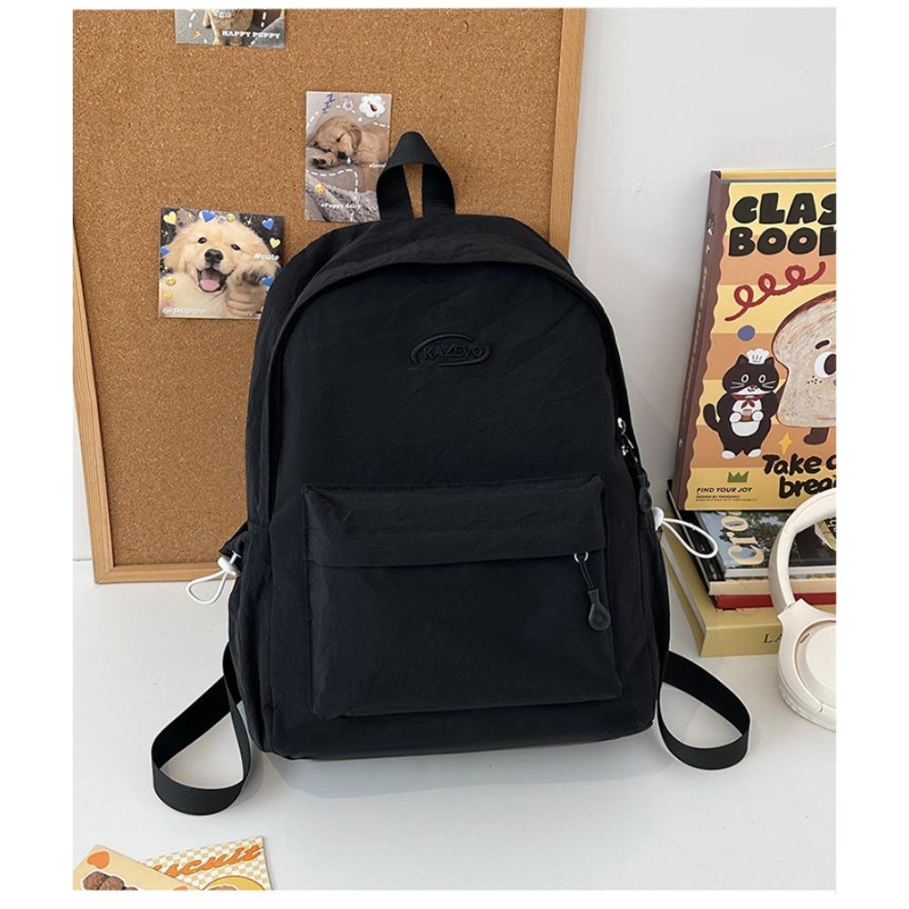 Small Fresh Literary Sense Girl Backpack Junior High and High School Students Solid Color Light and Versatile Schoolbag Large Capacity Backpack