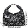 Zipper Closure Chinese Style Embroidery Handbag Elegant Dumpling Bag Ladies Shoulder Bag  Girl Use
