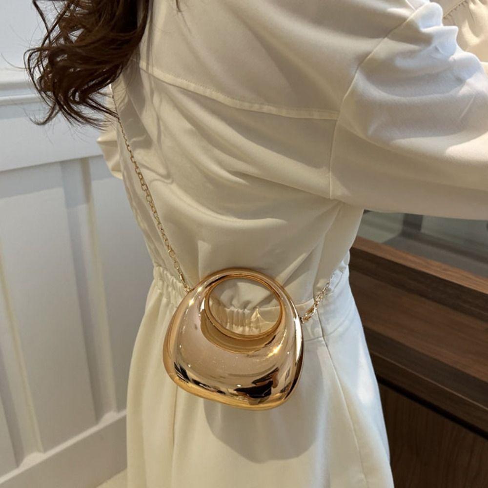 Korean Style Banquet Chain Bag Silver Funny Party Bag Retro Acrylic Box Shoulder Bag  Girls