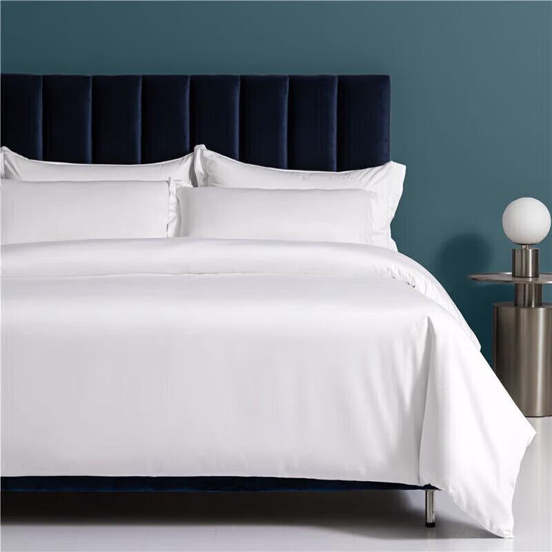 Ruijunhong Pure White Combed Cotton Fitted Sheet Bedding Set