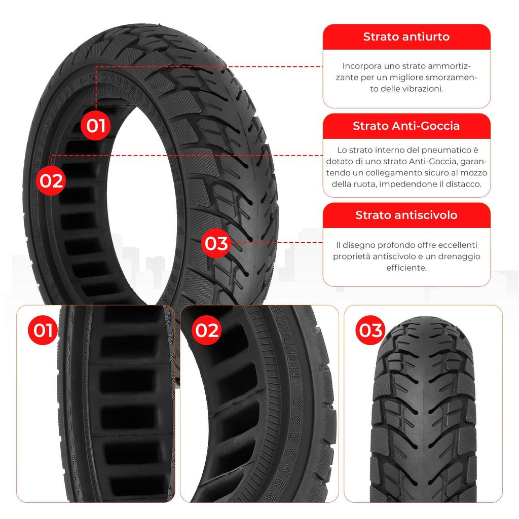 Schwarzer Ulip 10*2.5 Vollgummi-Reifen (37mm Schlitz)