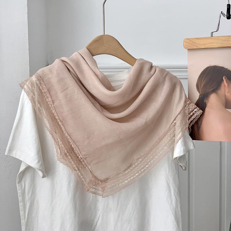 Silk scarf square scarf high-end fashion literary and artistic cotton and linen retro high-end thin multi-functional shawl scarf silk scarf