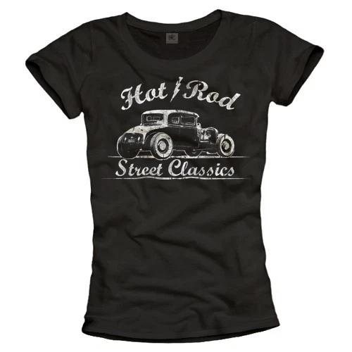 

Vintage Rockabilly Shirts Womens HOT ROD Print T-Shirt Ladies Top S M L 36 38 40- 3XL