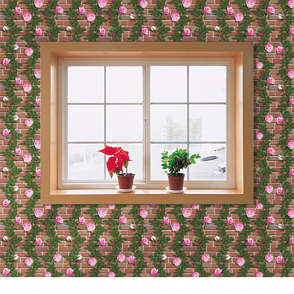 45cmX100cm Sticker Bedroom Living Room Background 3D Wall Paper Brick Stone Rustic Effect Self-adhesive Wall Sticker Home Decor