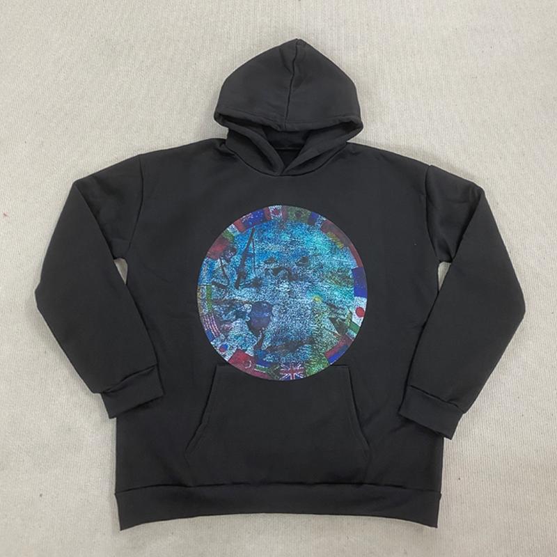European and American autumn and winter street fashion personalized printed long sleeved retro hoodie