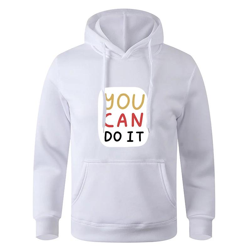 For Male And Women Spring Autumn Men's Oversize Casual Solid Color Black Pullover Hoodie Sweatshirt