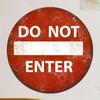 1pc Vintage Metal Round Aluminum Sign, Do Not Enter Tin Sign, Wall Art Decoration, Vintage Garage Wall Decor
