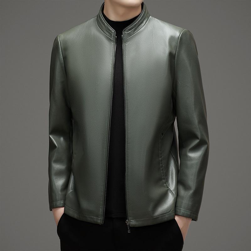 Genuine Leather Jacket Men's New Middle-aged Dad's Sheepskin Jacket Casual Jacket