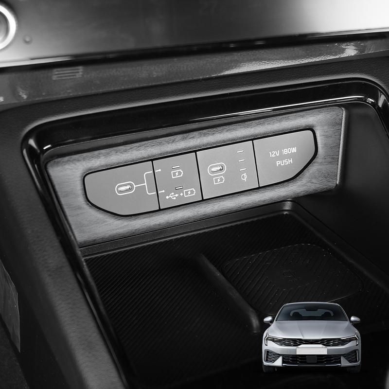 For KIA K5 -2026 Left-hand Drive 1PCS Car Interior Accessorie ABS Material USB Port Charger Socket Frame Protective Cover