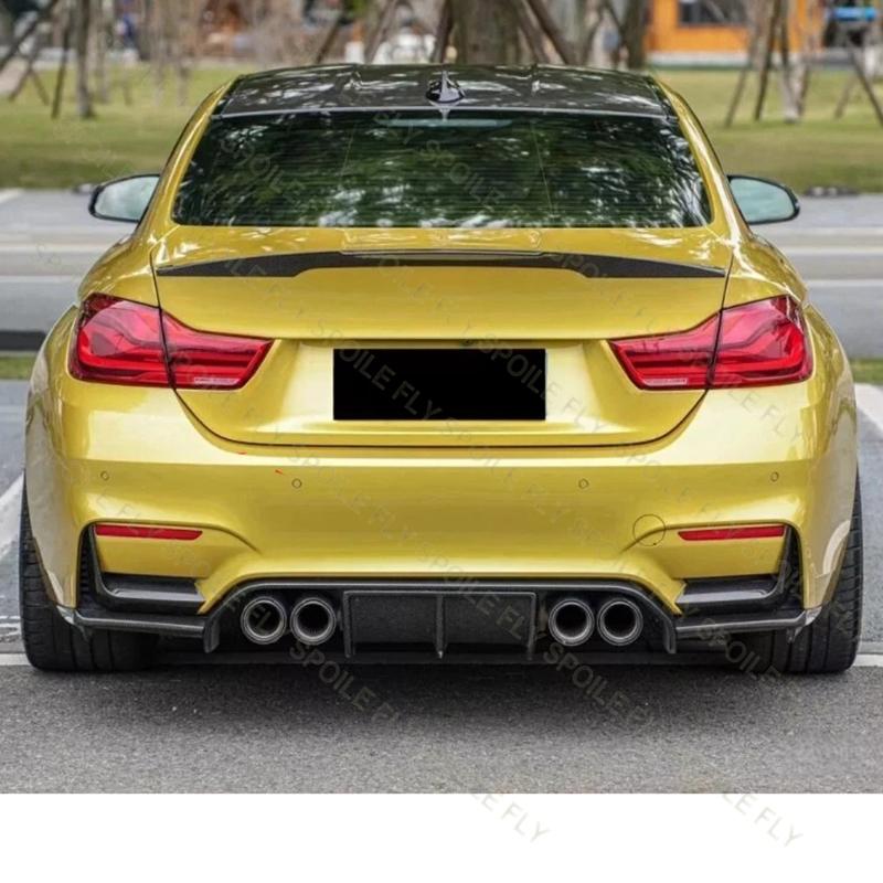 For BMW 4 Series F32 F33 M4 Style 2013-2016 High Quality ABS Car Rear Bumper Lip Spoiler Body Kit Glossy Black Carbon Fiber Look