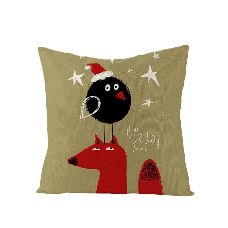 Christmas Polyester Pillow Cover Cartoon Digital Print Cushion Cover New Home Decoration Cushion Cover
