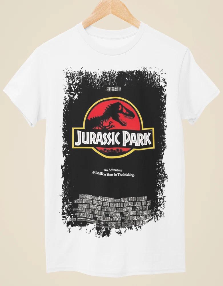 Jurassic Park Movie Poster Inspired Unisex White TShirt S