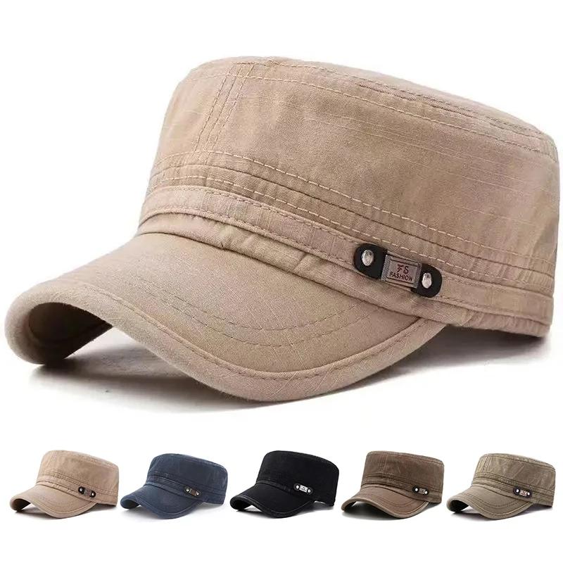 Unisex Fs Label Washed Flat Baseball Caps Spring Autumn Adjustable Casual Baseball Caps Outdoor Sunscreen Hat Sports Cap