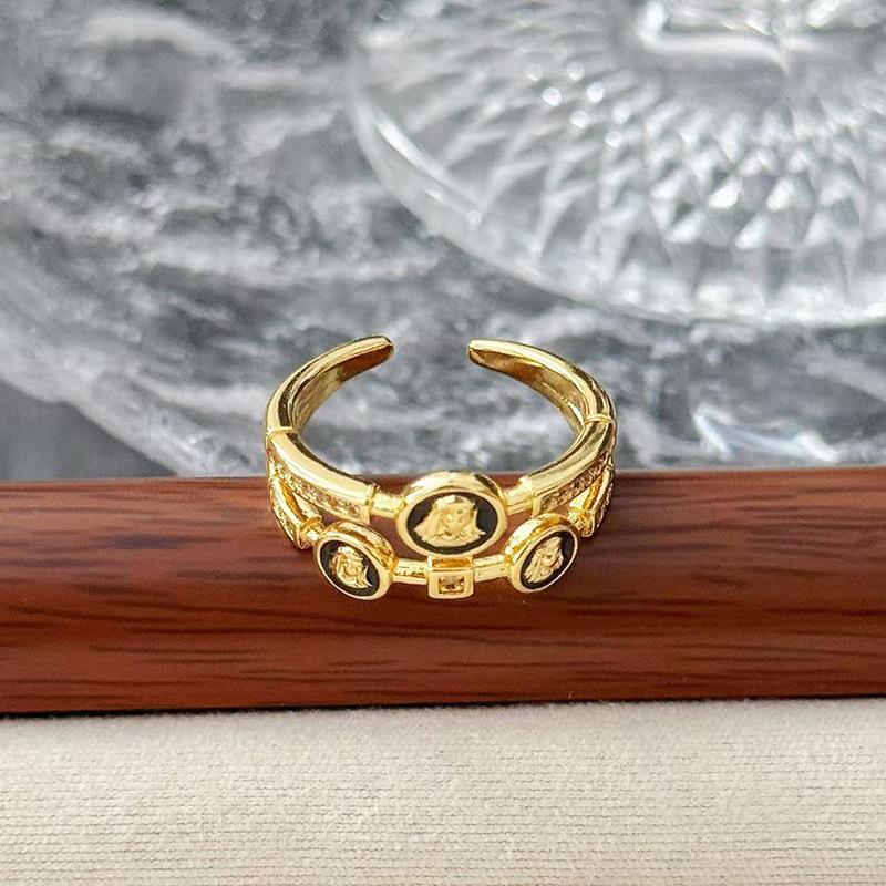 Medieval Vintage Butterfly Ancient Coin Opening Ring, Exquisite Temperament, Dark Niche, Advanced Sense, Stacked Index Finger Ring